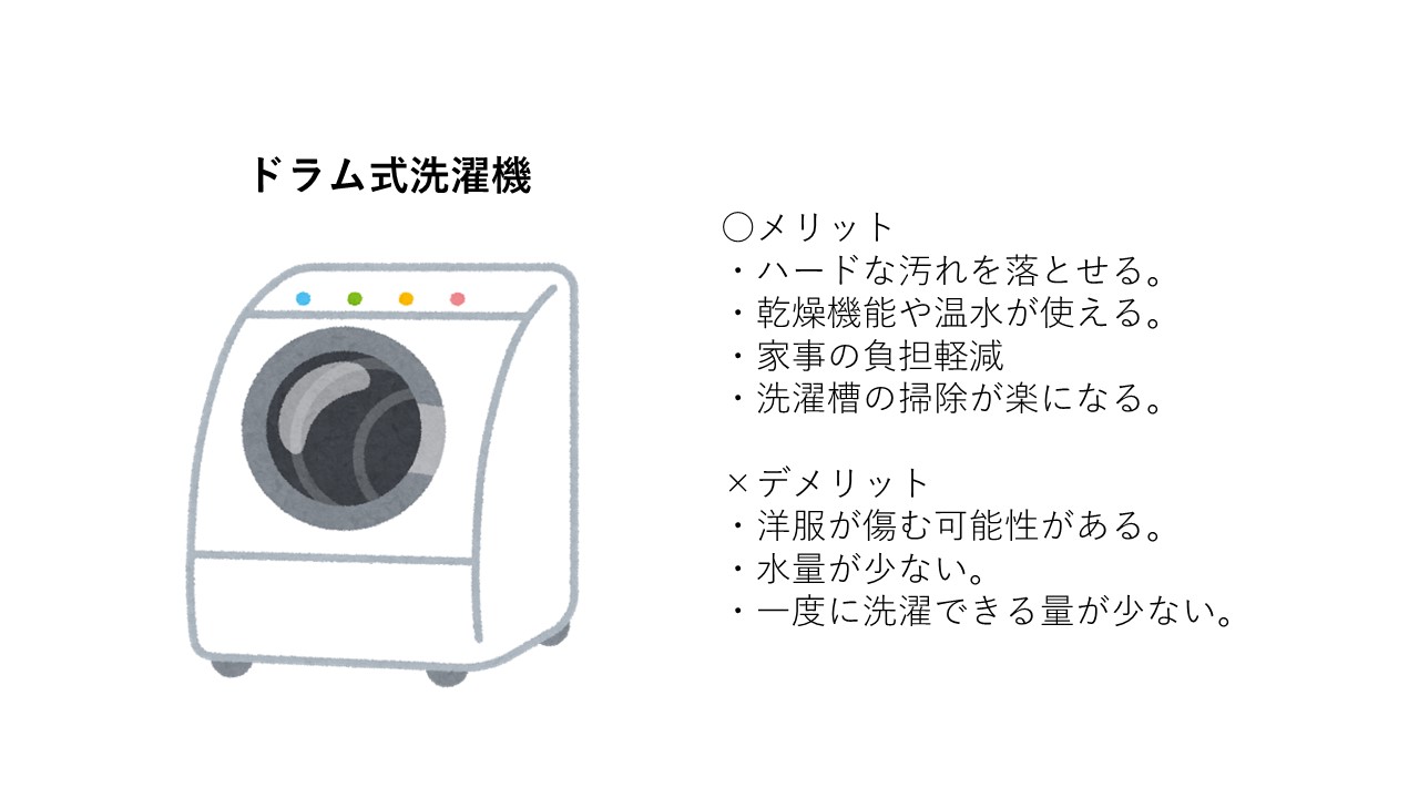 ドラム式洗濯機のメリットとデメリット